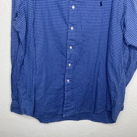 Polo Ralph Lauren Mens Shirt Size XL Plaid Blue Button Up Collared - Picture 6 of 14